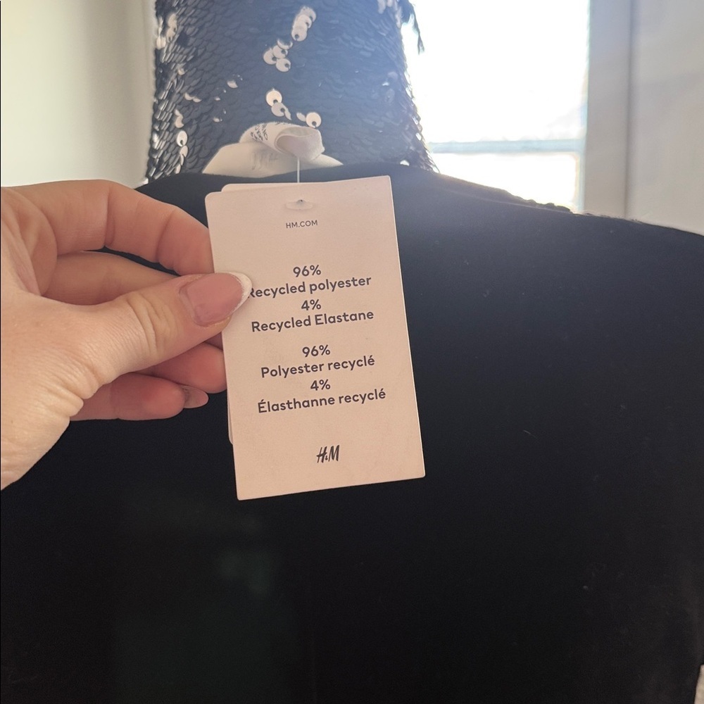 H&M Black Draped Velour Mini dress - Picture 6 of 7